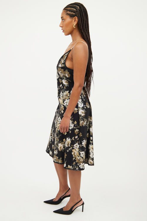 Marie Saint Pierre Black Floral Sleeveless Dress