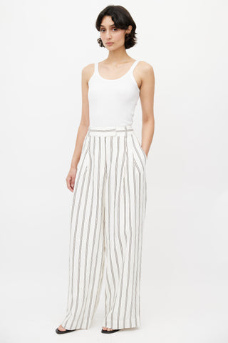 Marlene Birger White 
Multicolour Linen Striped Trouser