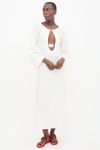 Marlies Grace Cream Ocean Maxi Dress