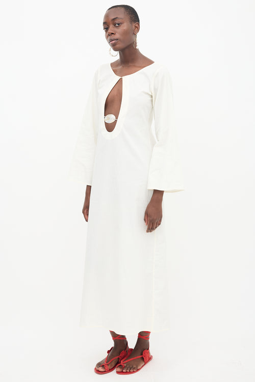 Marlies Grace Cream Ocean Maxi Dress