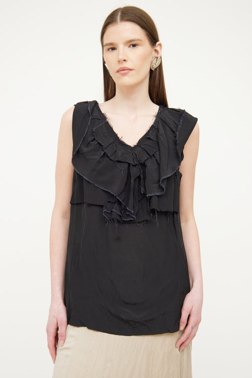 Marni Black Tiered Ruffle Top