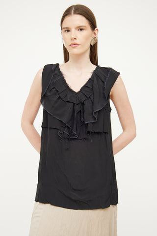 Marni Black Tiered Ruffle Top