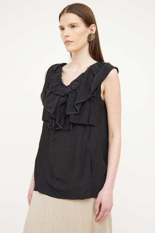 Marni Black Tiered Ruffle Top