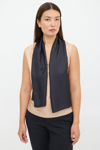 Marni Beige 
Black Silk Tie Top