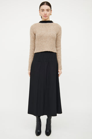 Marni Beige 
Black Wool Knit Sweater