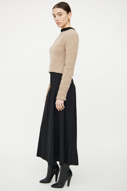 Marni Beige 
Black Wool Knit Sweater