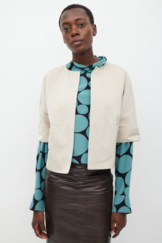 Marni Beige Open Cropped Blazer