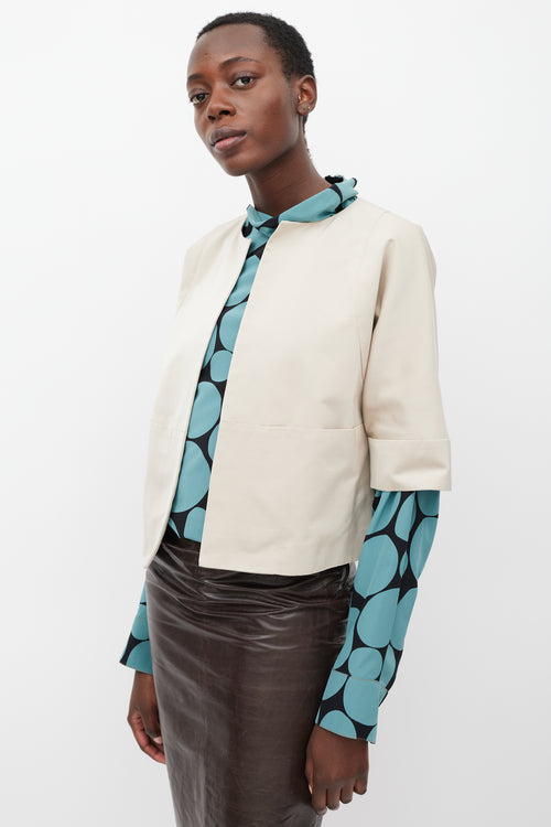 Marni Beige Open Cropped Blazer