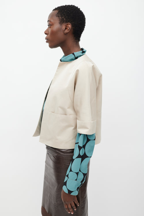 Marni Beige Open Cropped Blazer