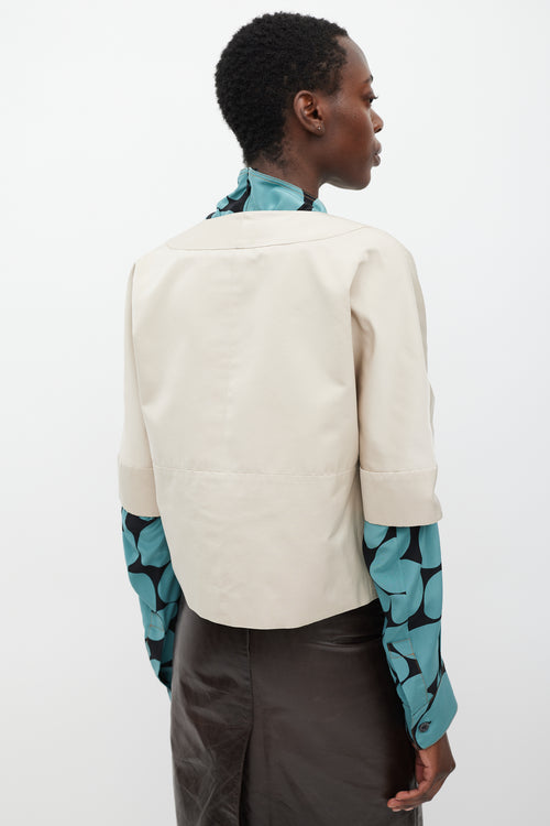 Marni Beige Open Cropped Blazer