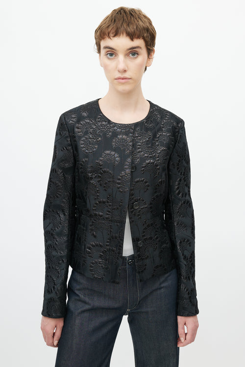 Marni Black Brocade Cropped Blazer