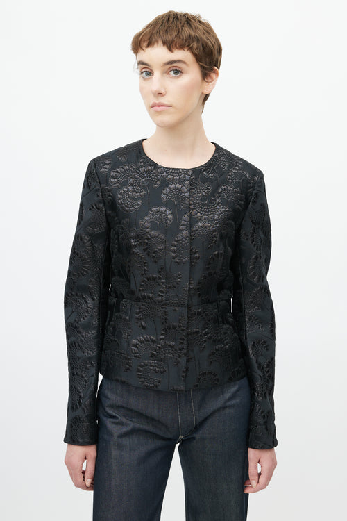 Marni Black Brocade Cropped Blazer