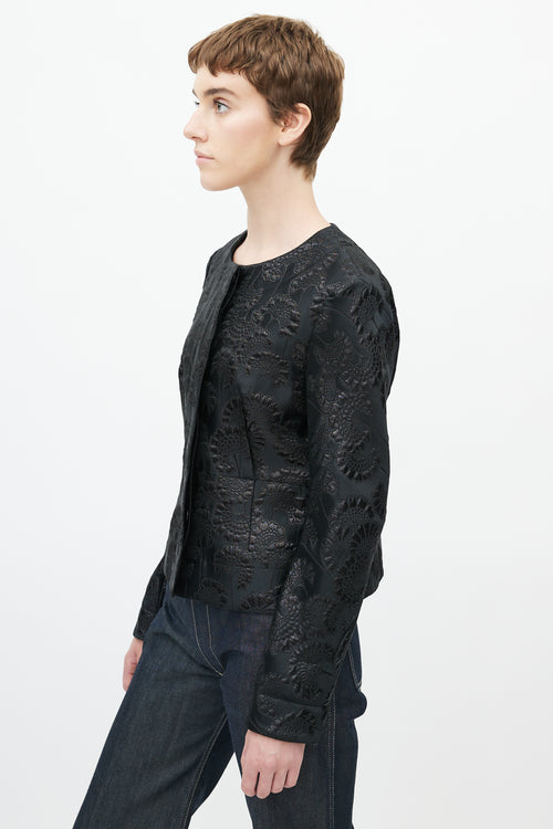 Marni Black Brocade Cropped Blazer