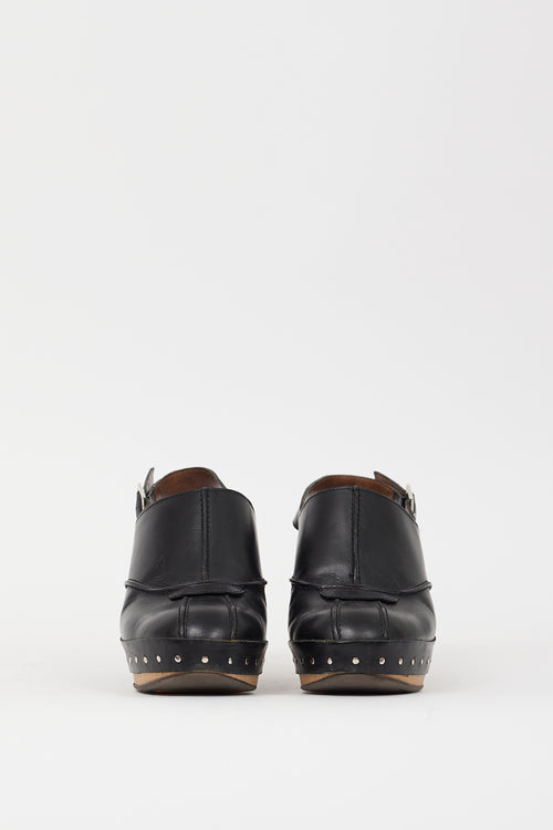 Marni Black Leather Studded Clog Mule