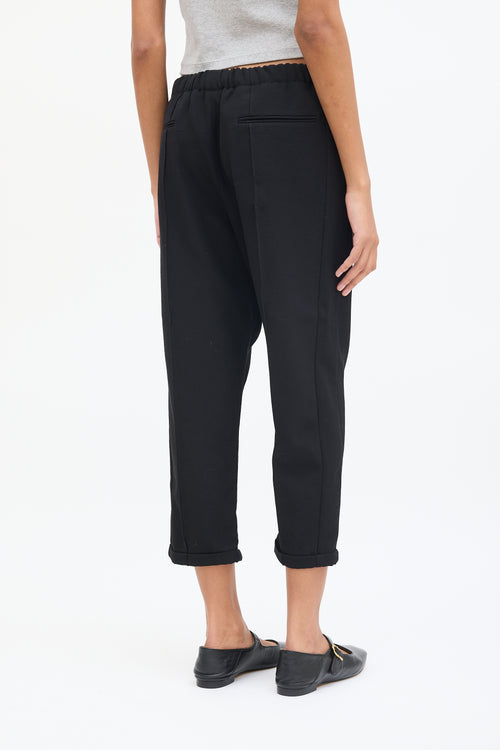 Marni Black Wool Drop Seat Cropped Trouser