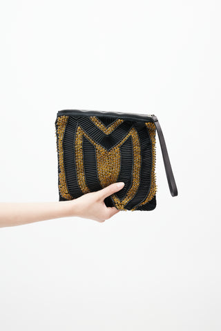 Marni Black 
Gold Beaded Clutch