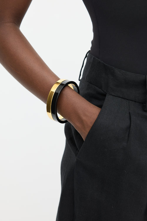 Marni Black 
Gold Enamel Bangle