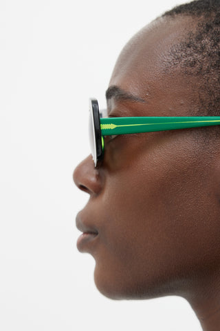 Marni Black 
Green MA257 Rectangle Sunglasses