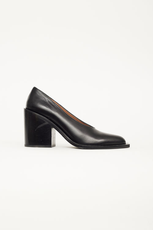 Marni Black High Cut Collar Leather Pump