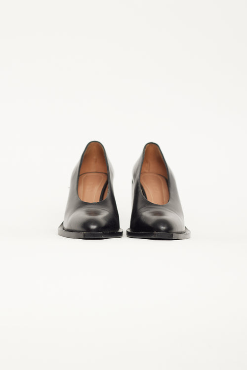 Marni Black High Cut Collar Leather Pump