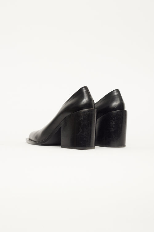 Marni Black High Cut Collar Leather Pump