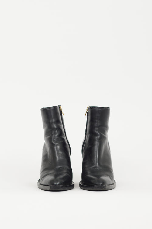 Marni Black Leather Ankle Boot