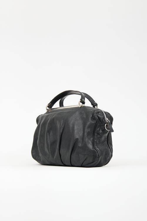 Marni Black Leather Frame Bag