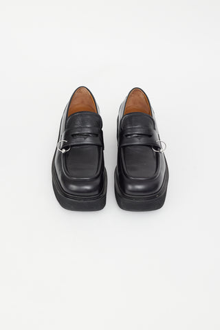 Marni Black Leather Piercing Loafer