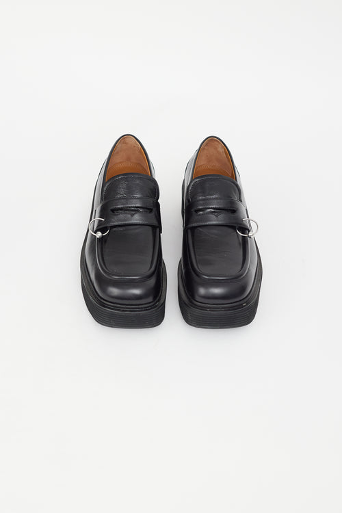 Marni Black Leather Piercing Loafer