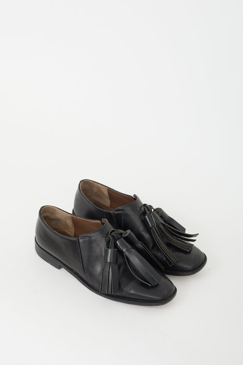 Marni Black Leather Tassel Loafer