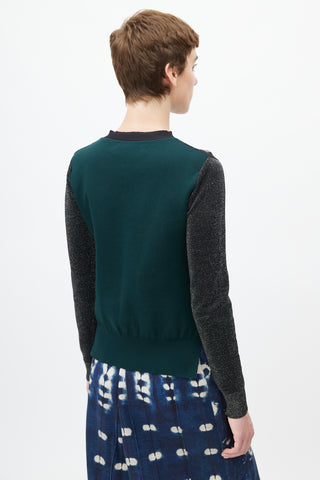 Marni Black Metallic 
Dark Green Cardigan