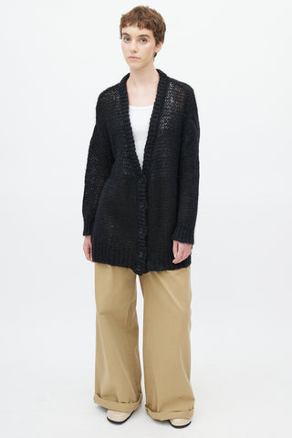 Marni Black Mohair Oversized Cardigan