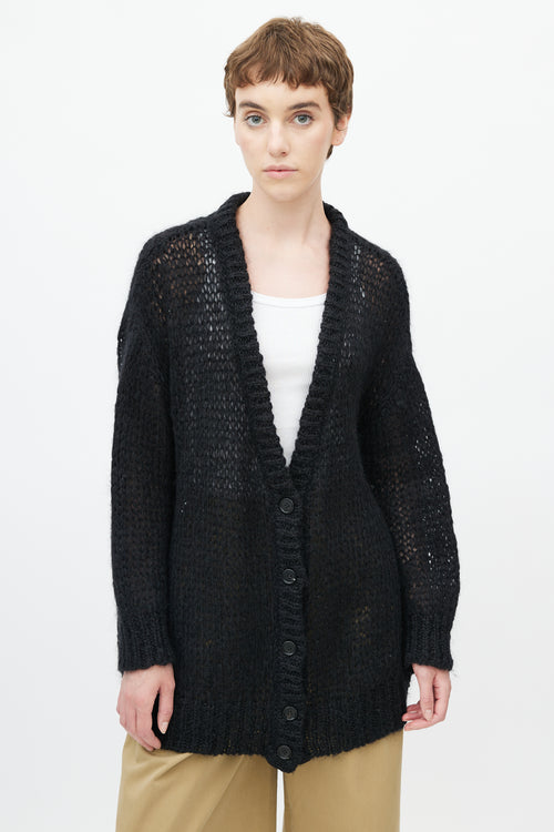 Marni Black Mohair Oversized Cardigan