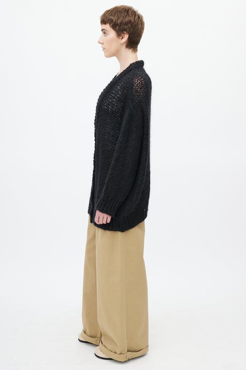 Marni Black Mohair Oversized Cardigan