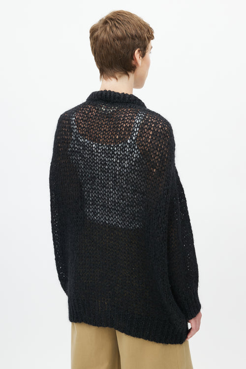 Marni Black Mohair Oversized Cardigan