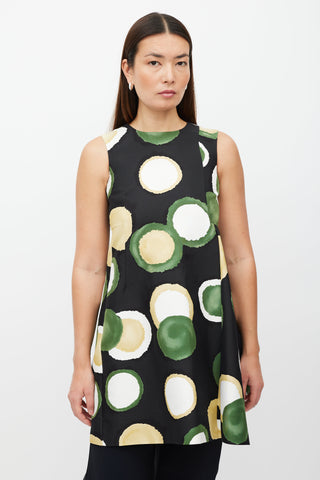 Marni Black 
Multicolour Dot Printed Mini Dress