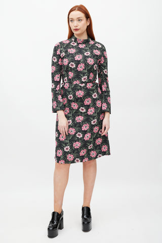 Marni Black 
Multicolour Floral Dress