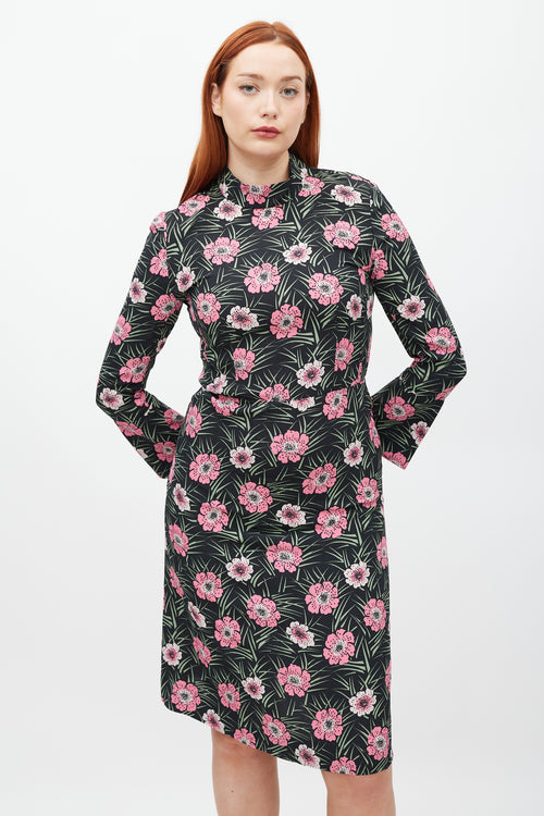 Marni Black 
Multicolour Floral Dress