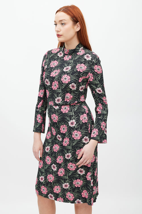 Marni Black 
Multicolour Floral Dress