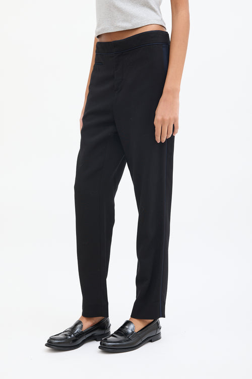 Marni Black 
Navy Tuxedo Slim Trouser