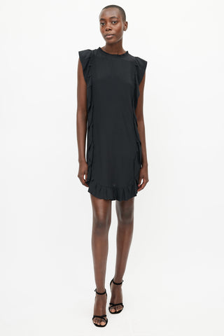 Marni Black Ruffle Mini Dress