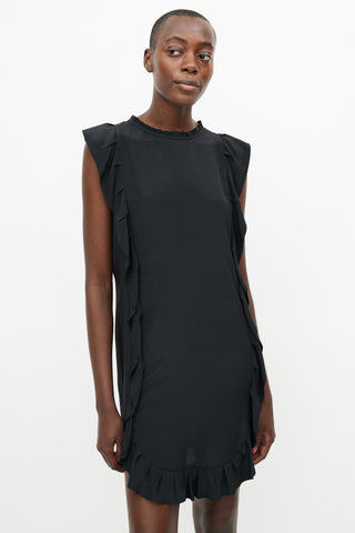 Marni Black Ruffle Mini Dress