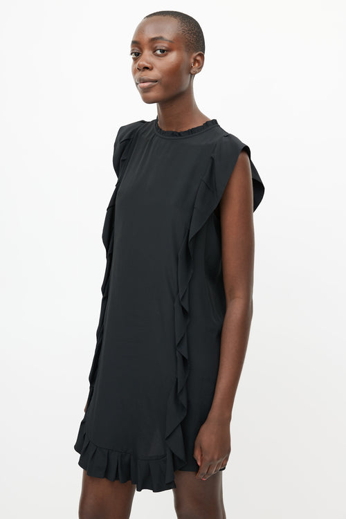 Marni Black Ruffle Mini Dress