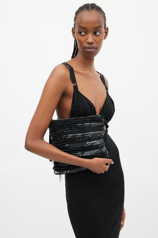 Marni Black Paillette Embellished Clutch