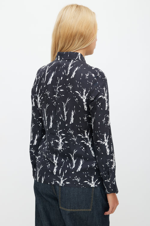 Marni Black 
White Floral Silk Shirt