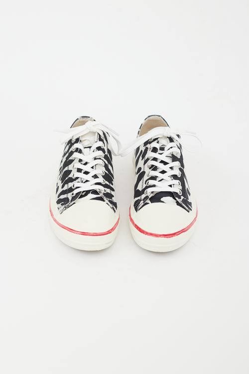 Marni White 
Black Patterned Sneaker