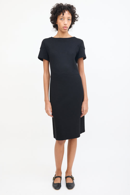 Marni Black Wool 
Nylon Knit Midi Dress