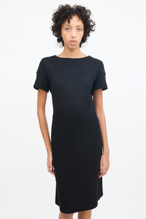 Marni Black Wool 
Nylon Knit Midi Dress