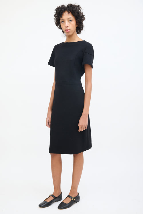 Marni Black Wool 
Nylon Knit Midi Dress