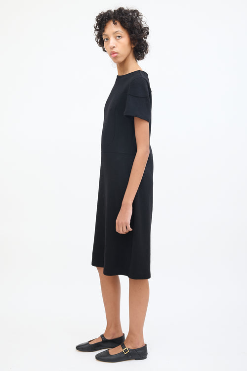 Marni Black Wool 
Nylon Knit Midi Dress